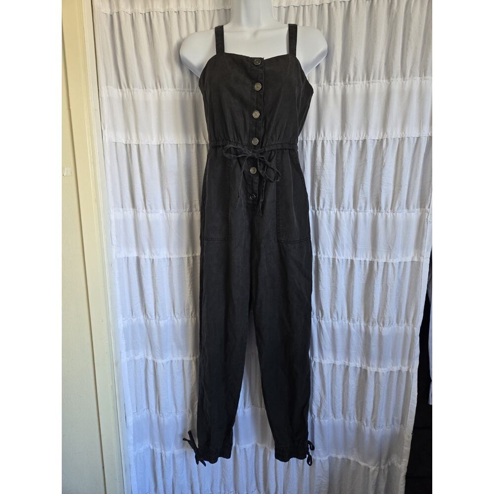 Alice + Olivia Black Button-Front Jumpsuit